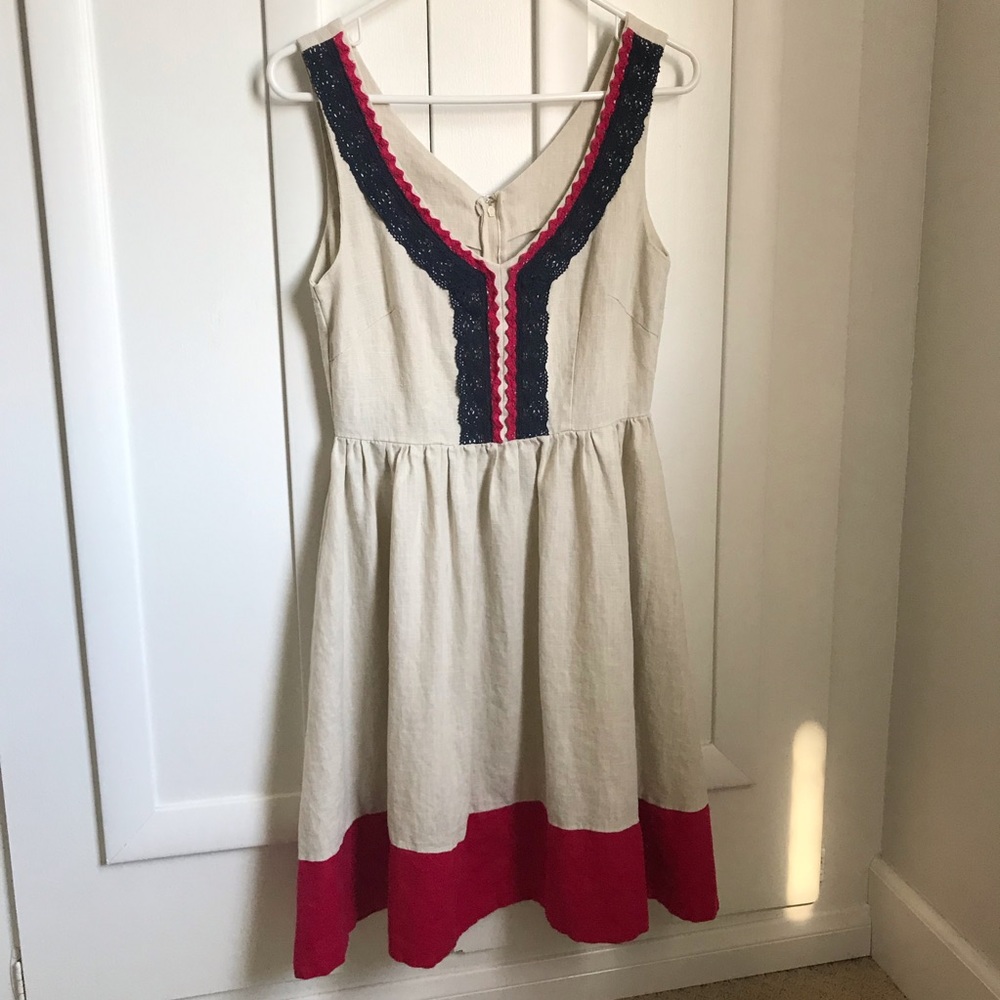 Knitted dove Linen dress